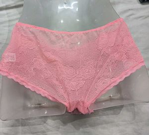 🪔 Cute Pink Lace Trim Briefs