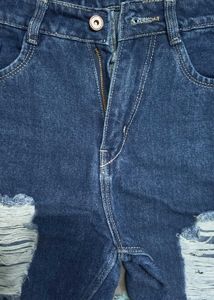 Ripped Blue Denim Jeans
