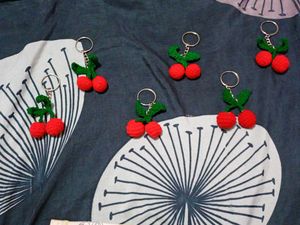 Cute crochet Cherry Keychain 🍒✨
