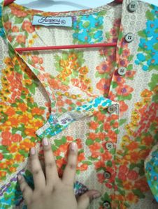 Vibrant Floral Print Kurta