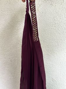 Elegant Burgundy Kurta Set with Dupatta