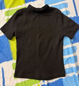 Classic Black Mock Neck Top