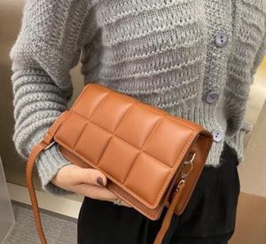 Brown Cushioned Stylish Quilted Crossbody Bag