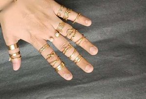 22 High-quality Gold-plated Rings set