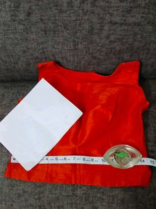 Orange raw silk  choli cut never used Blouse