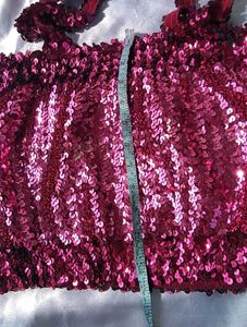 Brand New (Veramont) Pink Sequin Blouse/ Crop Top