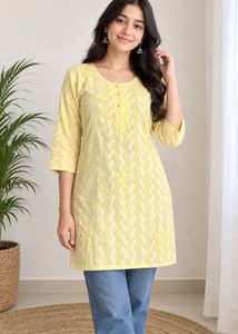 Vibrant Yellow Embroidered Kurta