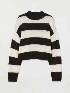 Chunky Stripe Mock Neck Sweater