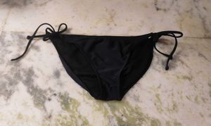 Black Tie-Side Bikini Bottom