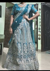 Teal Embroidered Lehenga Choli