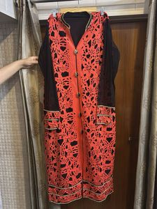 Designer Orange & Black Kurta