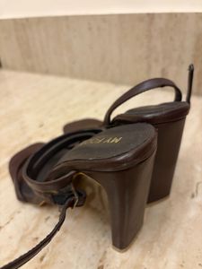 Chic Brown Strappy Block Heels