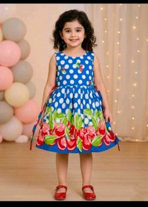 Blue Cherry Polka Dot Frock