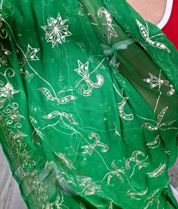 Green Embroidered Saree