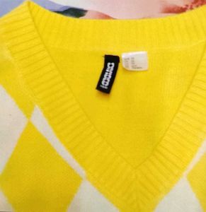 Divided Yellow Argyle Sweater Vest