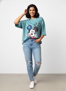 Mickey Mouse Graphic Print Oversized Tee