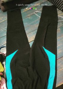 Stylish Black &amp; Blue Athletic Pants