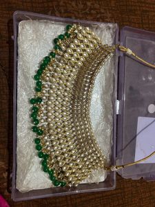 Elegant Green Bridal Set With Tikka