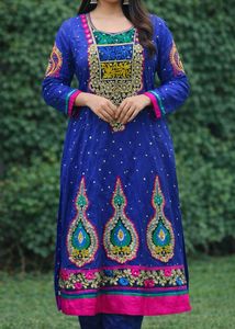 Blue Embroidered Kurta