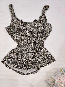 Leopard Print Peplum Top