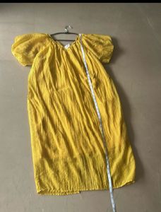 Lovely Yellow Midi With Puff Sleeves