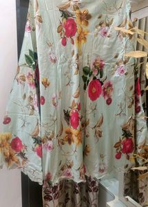 Floral Dress with Red Jacket