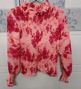 Chic Floral Smocked Blouse