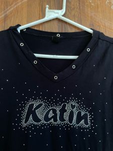 Sparkly Katin Black Sleeveless Top