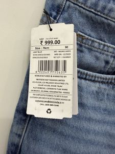 Shein Blue Distressed Denim Jeans