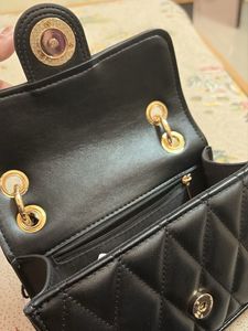 ALDO Quilted Black Handbag with Gold Chain