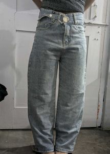 Stylish Light Wash Wide Leg Jeans