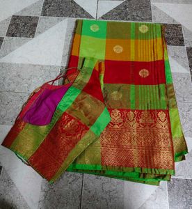Vibrant Silk Saree with Blouse