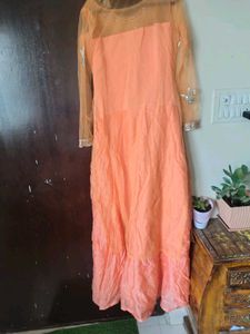Beautiful Peach Embellishments Gown