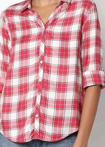 Classic Red Plaid Button-Up Shirt