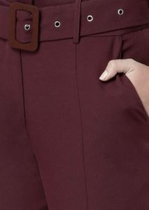 Burgundy Belted Trousers