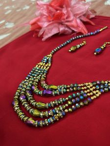 Multi-layer Beaded Necklace &amp; Earrings Set