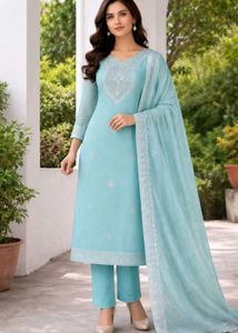 Elegant Dress Material with embroidery duppta