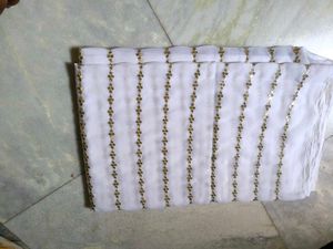Elegant White Saree with Embroidered Blouse