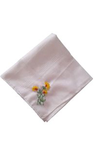 Sunflower Hand Embroidery Pure Cotton Kerchief New