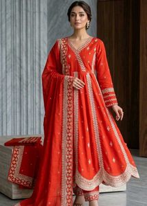 Vibrant Red anarkali 3 piece brand new outfit 🫀❤️