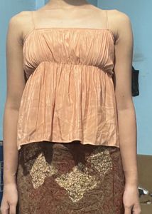 Stylish Peach Spaghetti Top