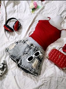 Red Hot 🔥 Spaghetti Top For Summer And Beaches