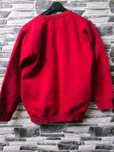 Vibrant Red Pullover Sweatshirt