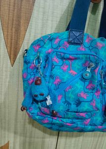 Kipling Blue monkey Print Shoulder Bag