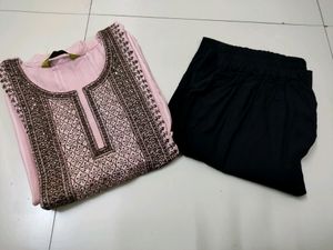 200 For One Superb 🍑kurta black⚫plazo