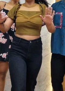 Stylish Olive Green crop Top
