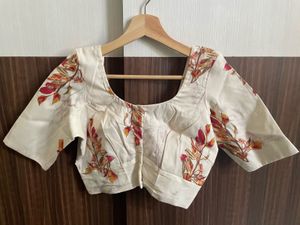 Beige Floral Print Blouse