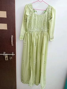Pista Green New Gown Style Kurti