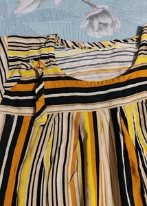 Striped rayon Kurta Dress