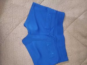 Blue Embellished Shorts
